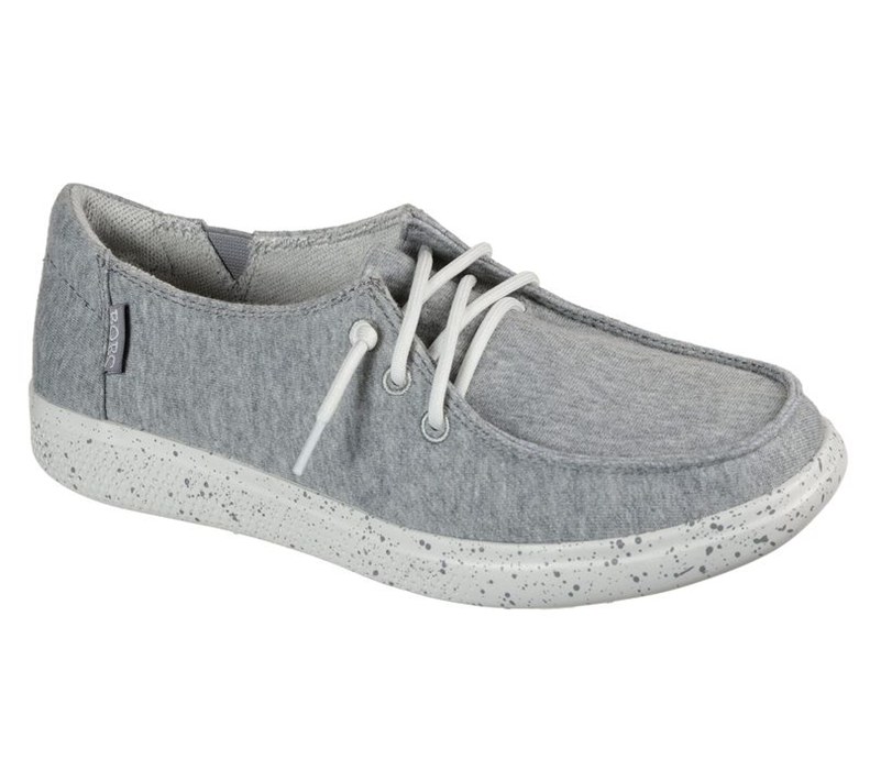 Skechers Bobs Skipper - Beach Camp - Womens Slip On Shoes Grey [AU-GO5154]